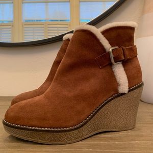 Boden Shearling Wedge Boots-Size 40EU